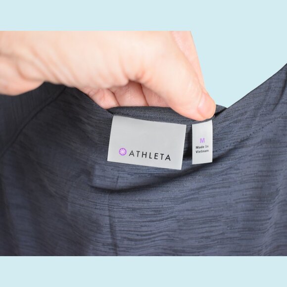 Athleta Clarity Top Medium Gray Open Back Semi-Sheer Yoga Pilates Athleisure - Picture 3 of 9